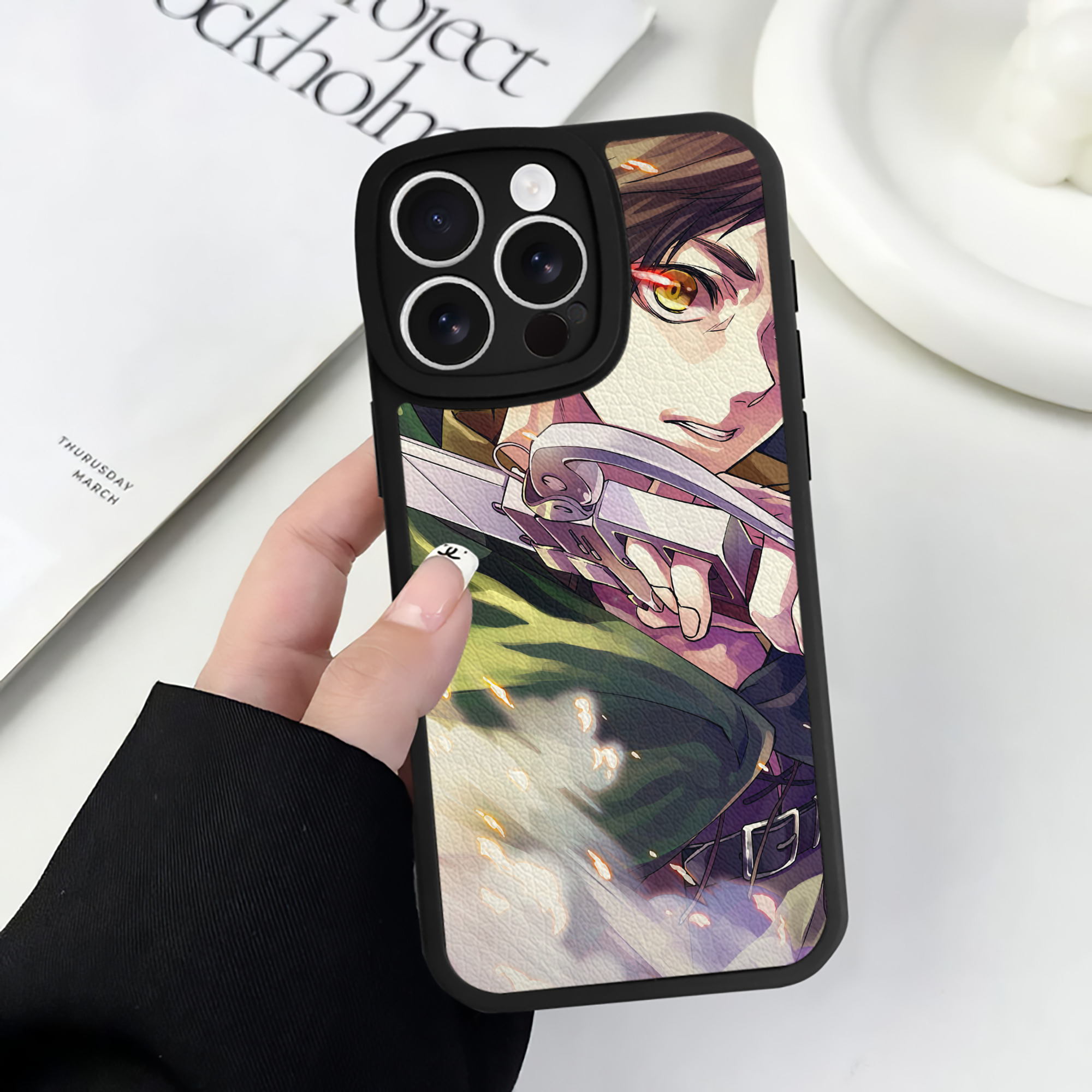 （画像用） 進撃の巨人 Attack on Titan 【iPhone 16シリーズ対応】シリコンスマホケース（レザー調） 材質：シリコン